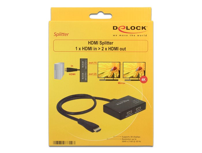 Delock Divisor Hdmi Uhd 1 X Entrada Hdmi 2 X Salida Hdmi 4k
