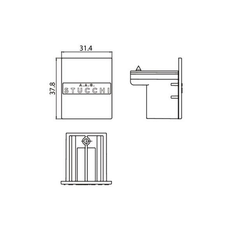 Brumberg 87132080 Pieza Terminal 3-Ph.-Carril Electrificado Onetrack Dali Conmutable, Negro