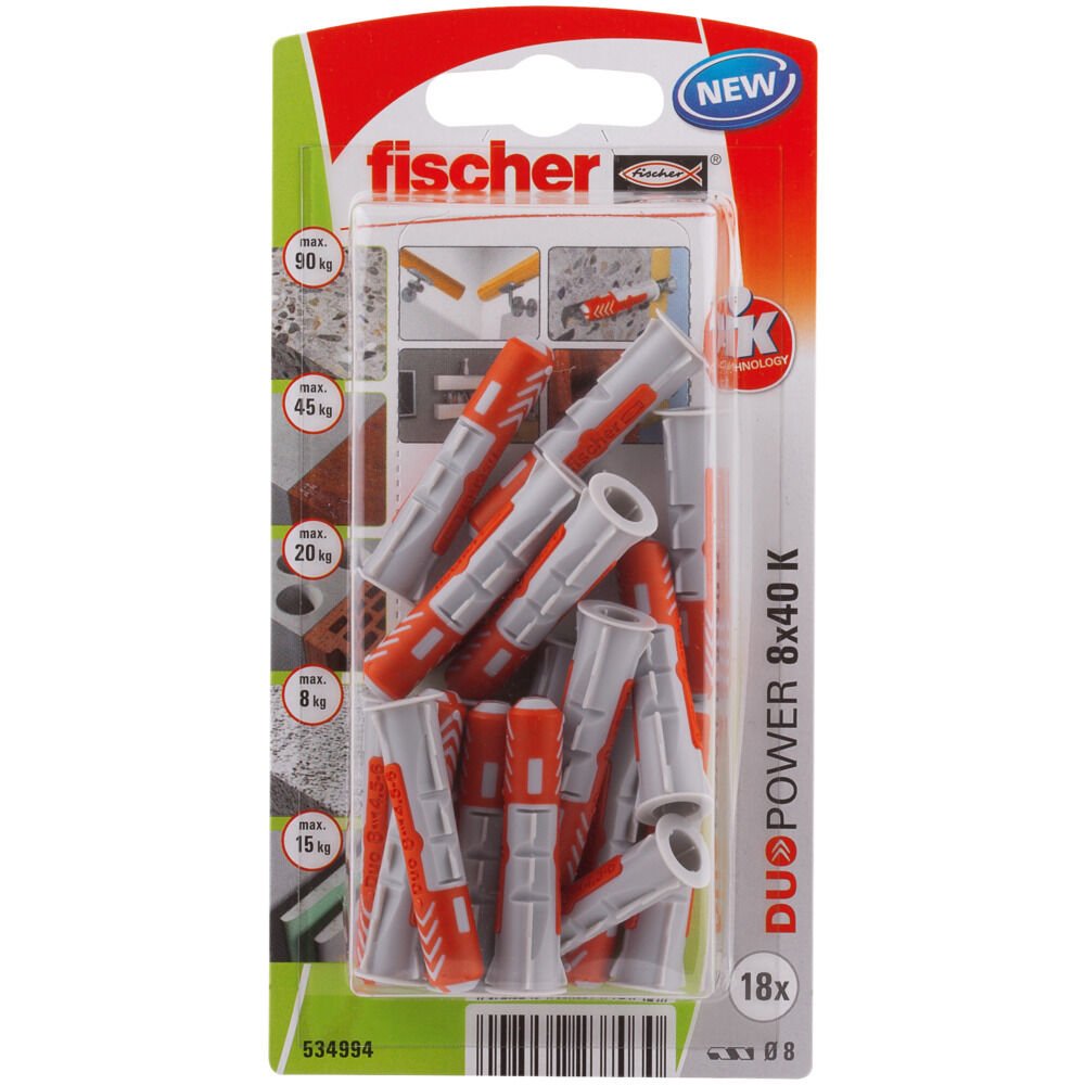 Blister 18 Tacos Duopower Ø8x40mm 534994 Fischer