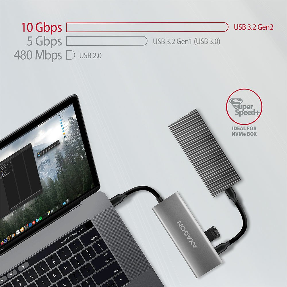 EAN 8595247905444 - Axagon HMC-5G2 base para portátil y replicador de puertos Alámbrico USB 3.2 Gen 2 (3.1 Gen 2) Type-C Gris imagen 5