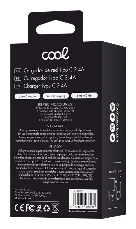 EAN 8434847076270 - COOL Accesorios 8434847076270 cargador de dispositivo móvil Teléfono móvil Corriente alterna, USB Interio imagen 5