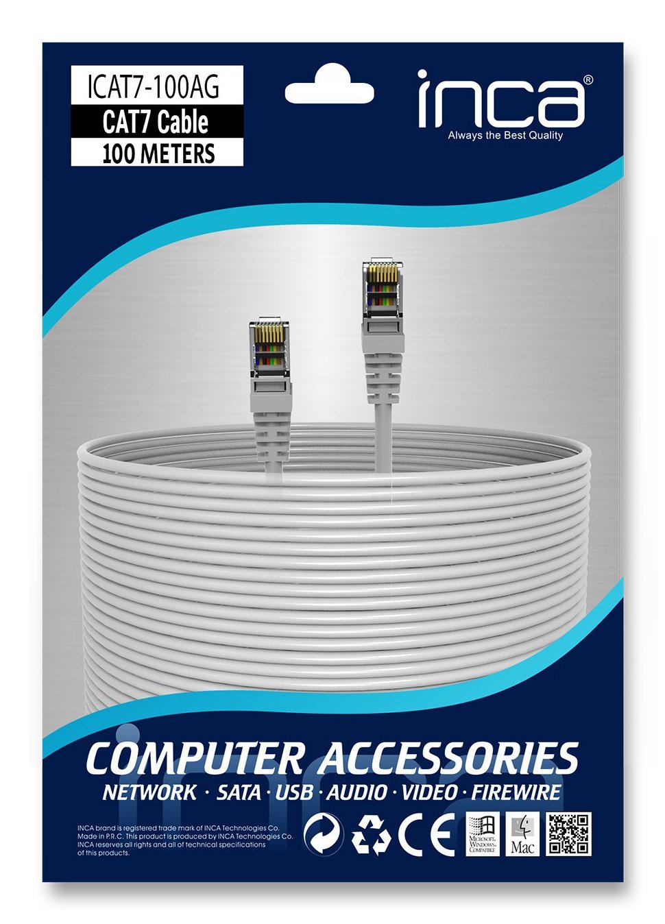 Inca Ethernetcable Icat7-100ag S Ftp1 23 Awg Cat7-Cable 100m