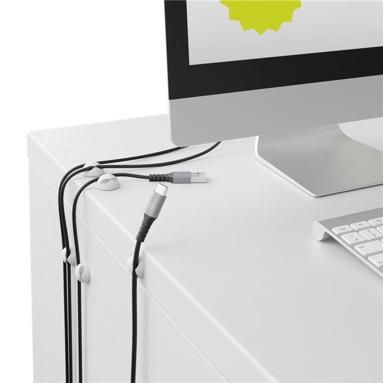 Goobay Organizador De Cables 2 Ranuras (Mini), 6 Piezas Blanco 70364