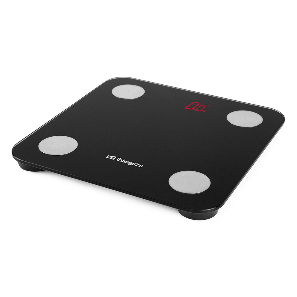 Báscula De Baño Orbegozo Pb 3000 Pantalla Lcd Calcula 13 Parametros Superficie Cristal Hasta 180kg Precisión 100g