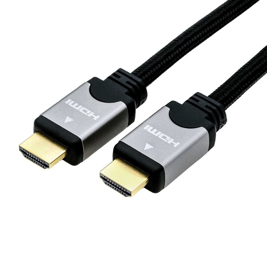 Roline Hdmi High Speed Cable Mit Ethernet, St-St, Schwarz Silber, 1,5 M
