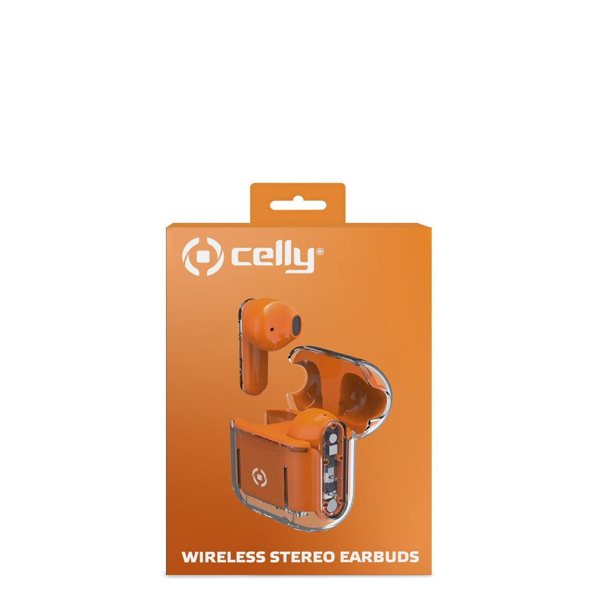 Celly Sheer Auriculares True Wireless Stereo (Tws) Naranja, Transparente