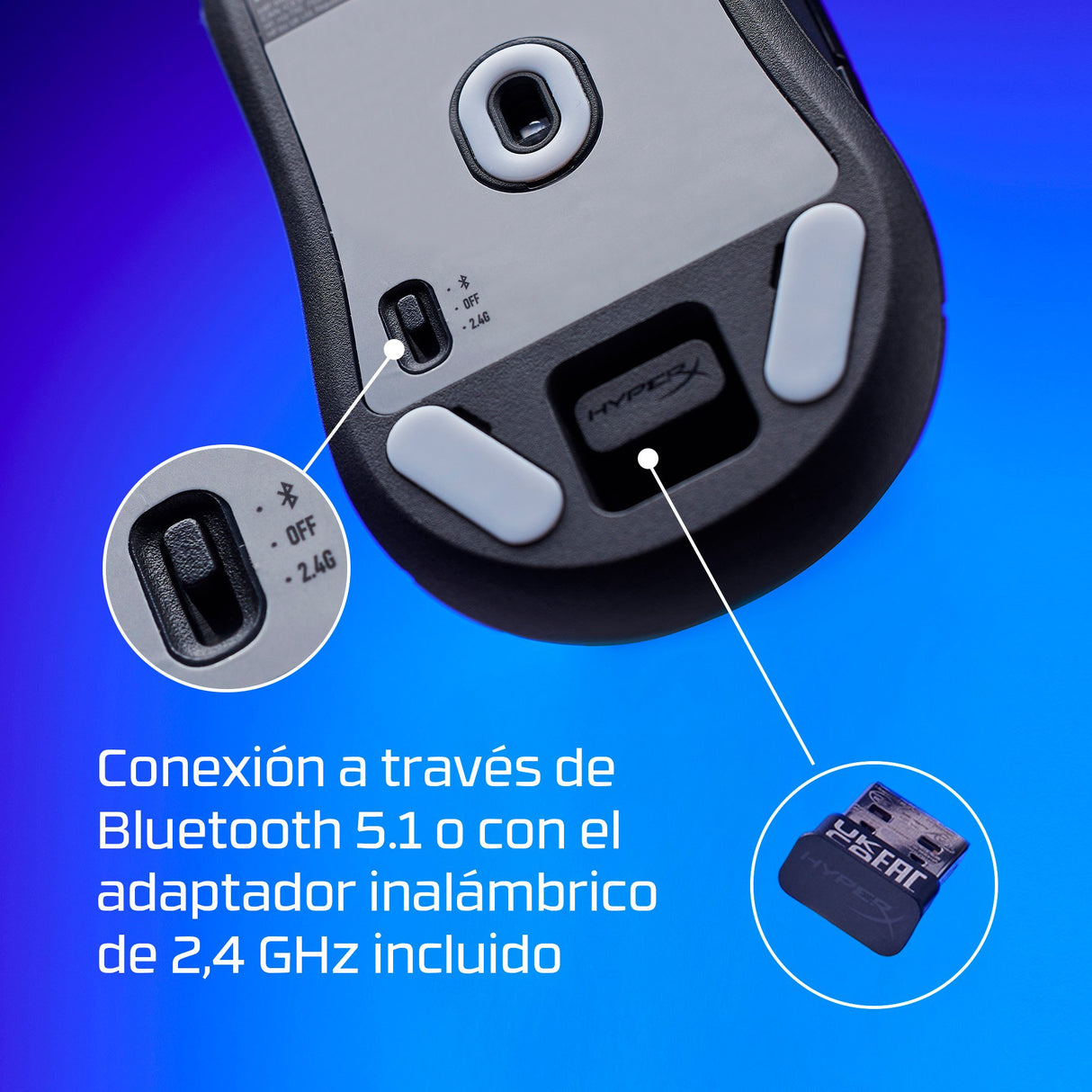 EAN 0197192120217 - HyperX Pulsefire Haste 2 Mini Wireless Black Gaming Mouse ratón Juego Ambidextro RF Wireless + Bluetooth imagen 6