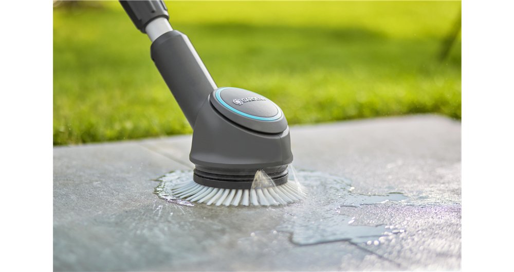 Gardena Cepillo De Disco Suave, Para Limpiador Múltiple Inalámbrico Aquabrush, Cepillo De Lavado Gris/Turquesa 14847-20