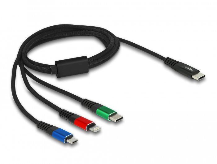 Delock Cable De Carga Usb 3 En 1 Usb Type-C A Lightning / Micro Usb / Usb Type-C 1 M
