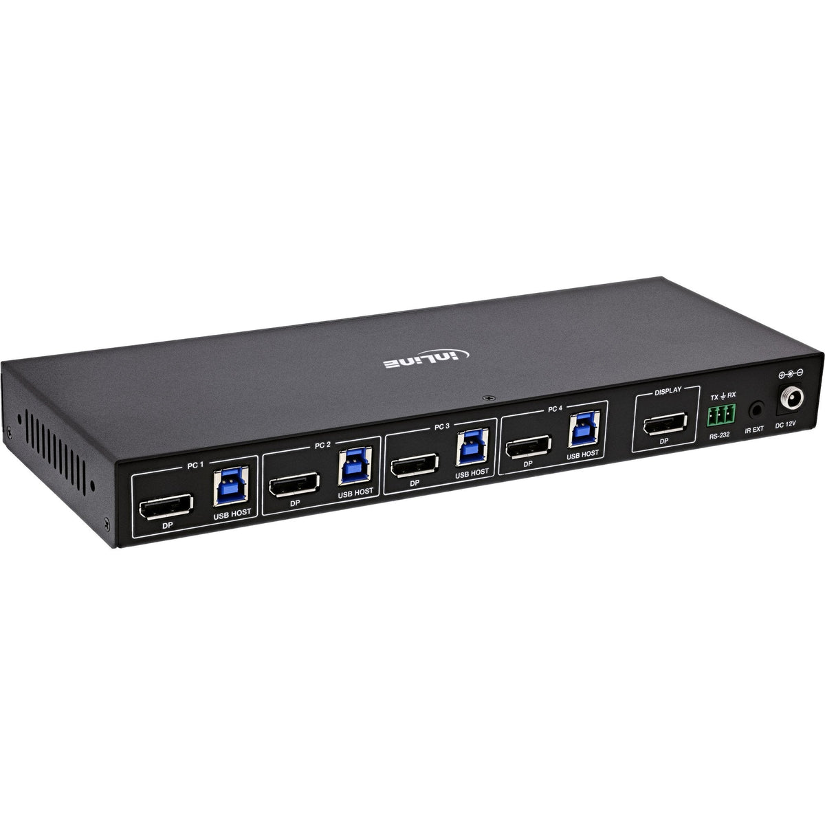 Inline Kvm Switch, 4x1 ,Displayport 4k/60hz, Usb 3.2 Hub