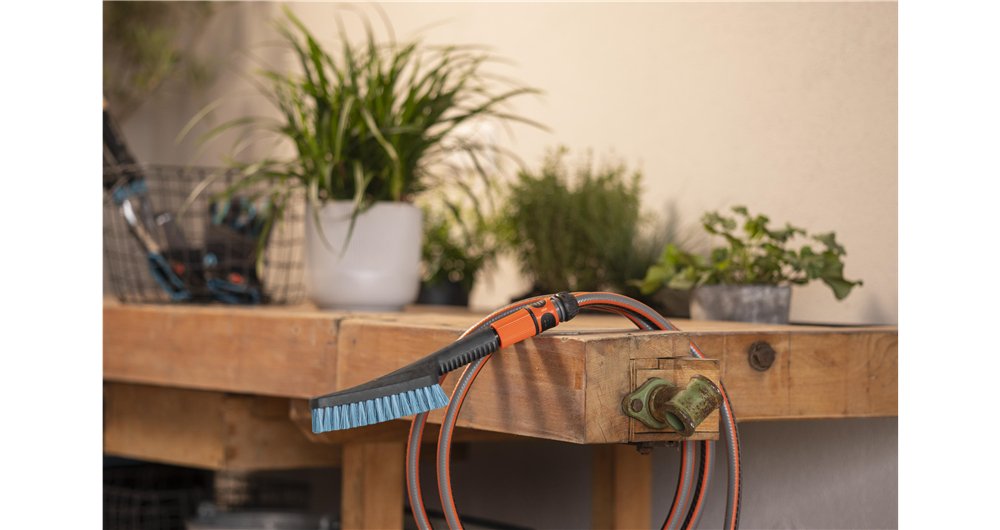 Gardena Cepillo De Mano Cleansystem S Duro, Cepillo De Lavado Gris/Turquesa 18844-20