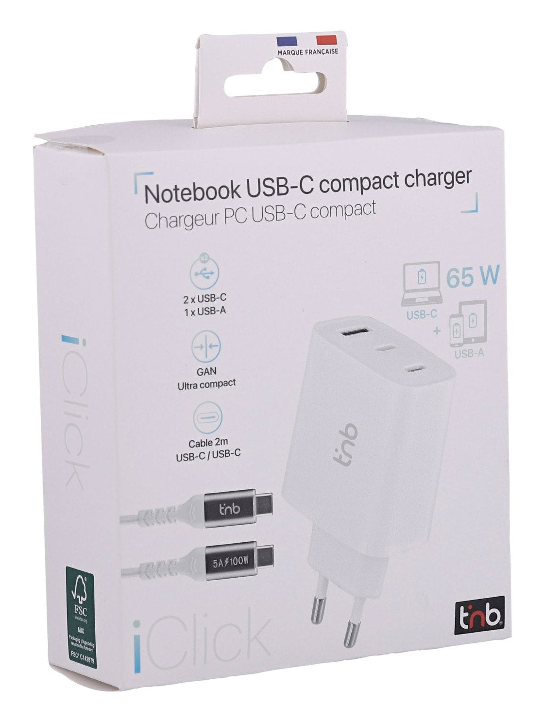 Tnb Cargador Gan Compact Usb-C Et Usb-A