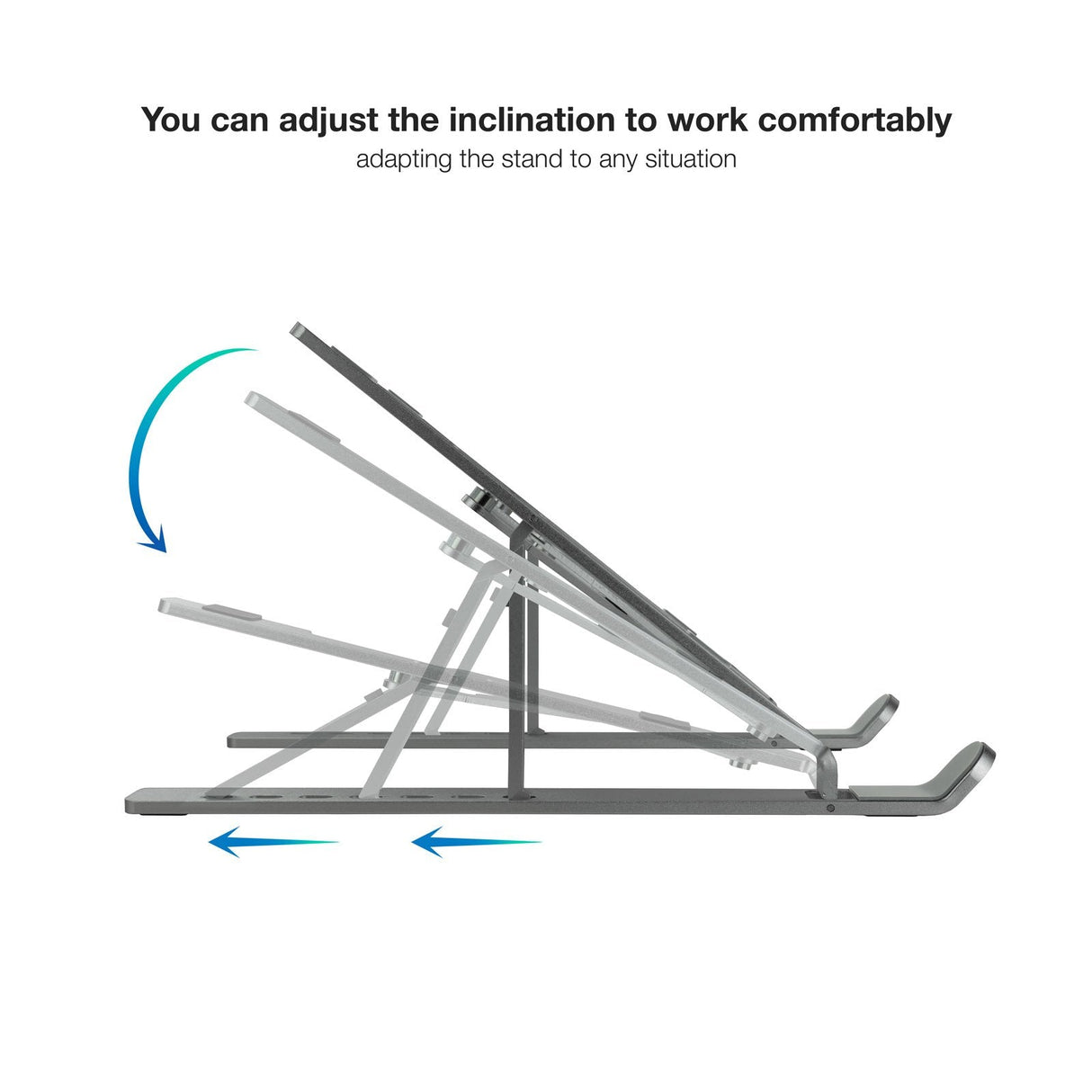 Soporte Elevador Aluminio Plegable Portátiles Gris