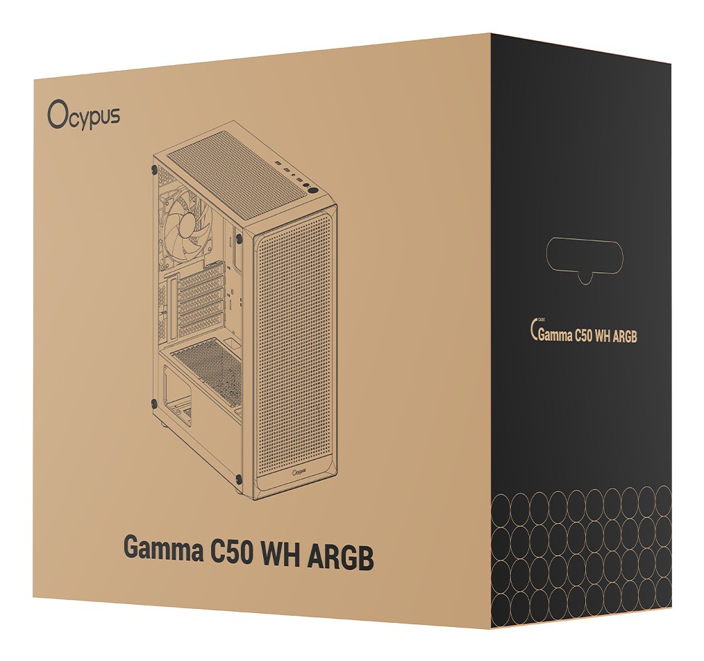Ocypus Gamma C50 Argb (Blanco, Tempered Glass) Gamma-C50-Whg400xx-Gl