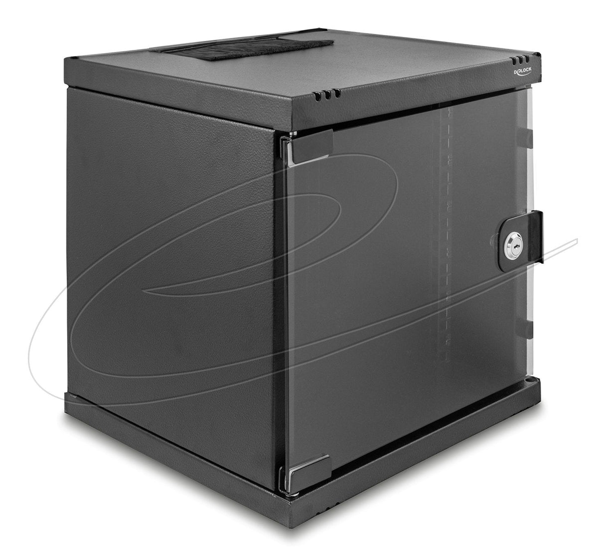 Delock 43422 10 Armario De Red 6u Con Puerta De Cristal Para Montaje En Soporte O Pared, 240 Mm De Profundidad, Capacidad De Carga 30 Kg, 330 X 312 X 300 Mm, Negro