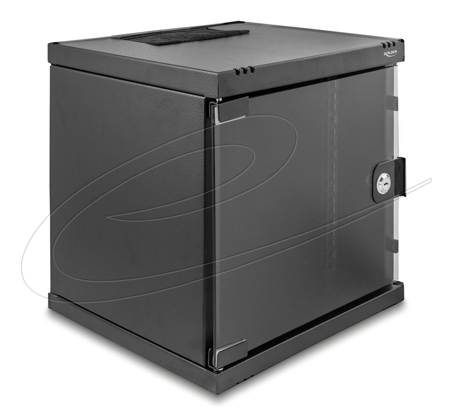 Delock 43422 10 Armario De Red 6u Con Puerta De Cristal Para Montaje En Soporte O Pared, 240 Mm De Profundidad, Capacidad De Carga 30 Kg, 330 X 312 X 300 Mm, Negro