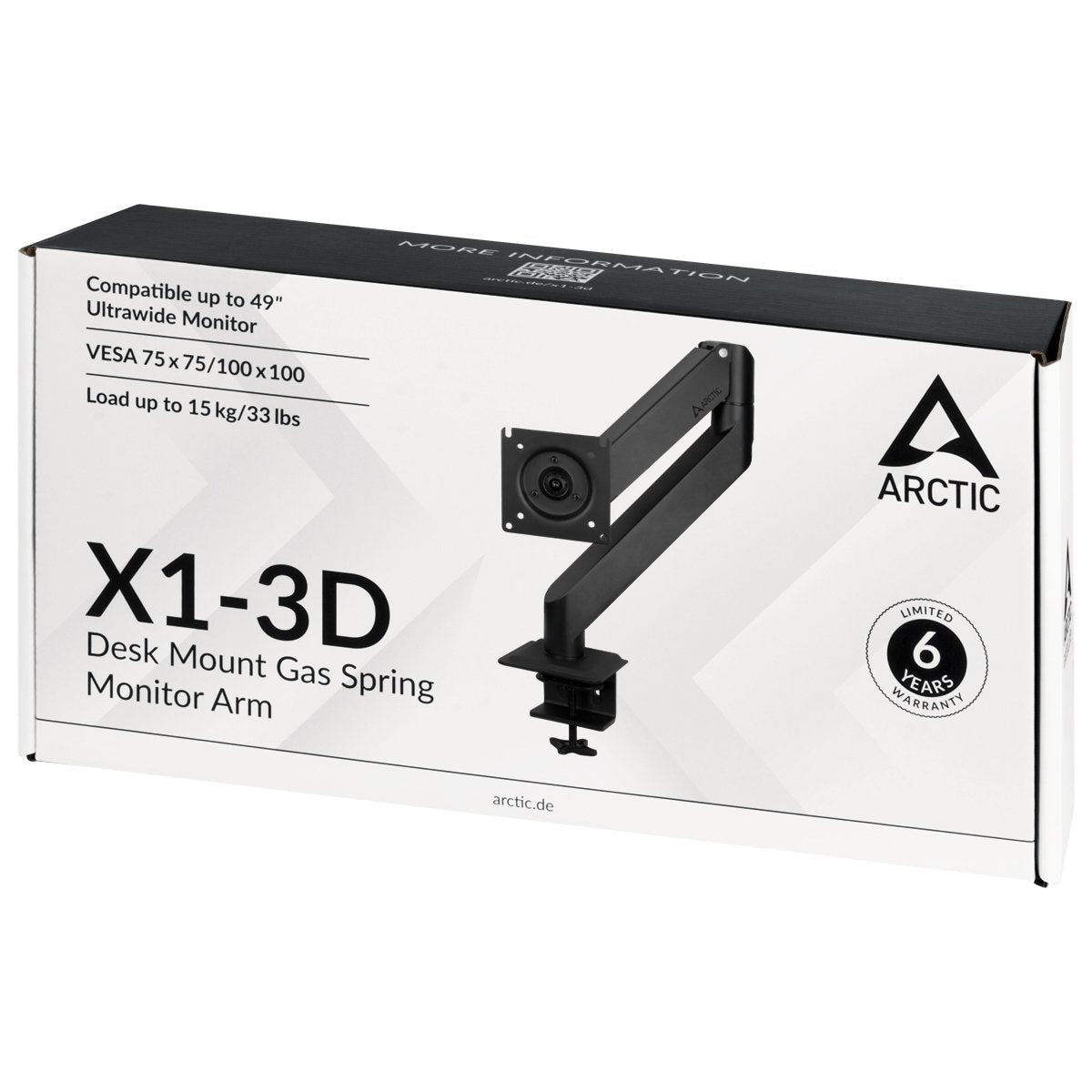 Soporte Para Monitor Arctic X1-3d (1x Soporte Para Monitor) Negro