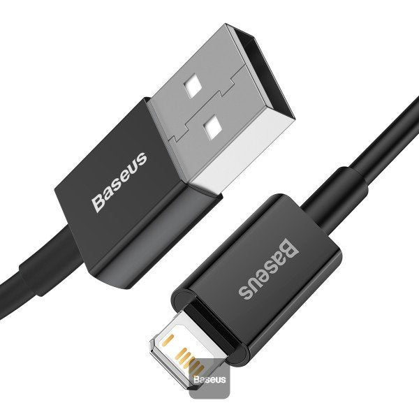 Baseus Lightning Superior Series Cable, Fast Charging, Data 2.4a, 2m Black (Calys-C01)