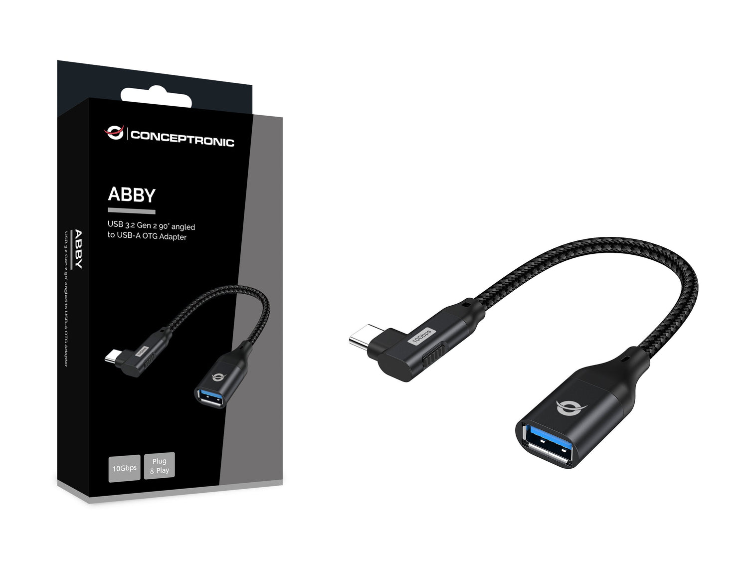 Conceptronic Adaptador Usb-C -> Usb-A 3.0 Otg 90°Gew. Negro