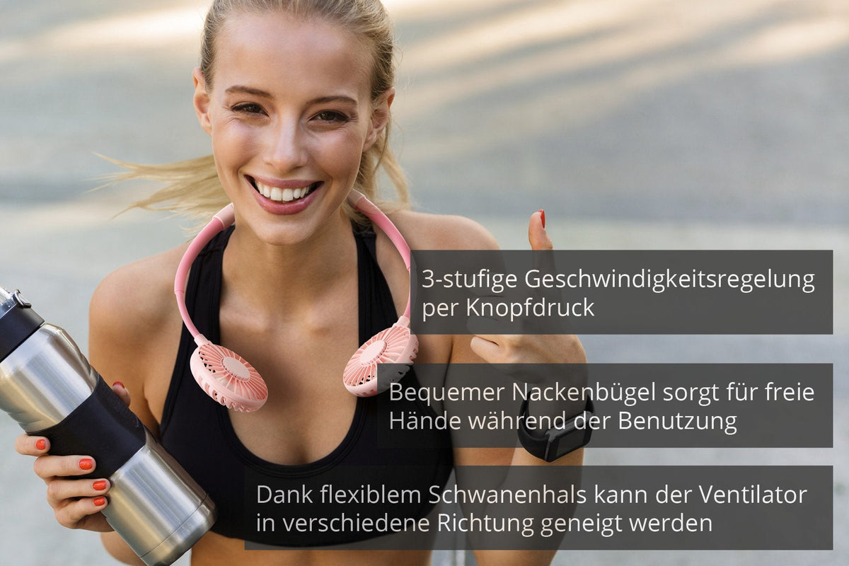 86694 Nackenventilator Breezy Rosa 1,2w 3geschwindigkeitsstufen Ø8,5cm