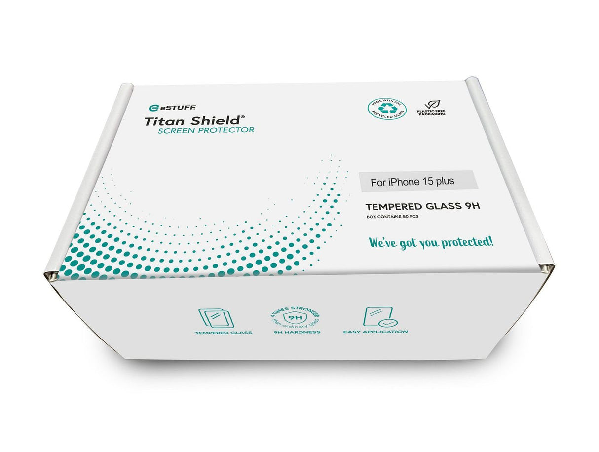 Cover For Infinite Apple Iphone 15 Plus - Black Full Cover Titan - Shield. Pro Set 50 Pcs Tempered Glass Screen Protector