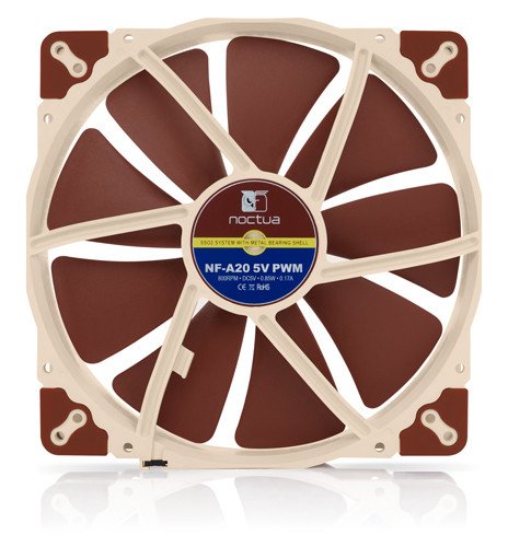 EAN 9010018100075 - Noctua NF A20 5V PWM Carcasa del ordenador Ventilador 20 cm Beige, Rojo imagen 3