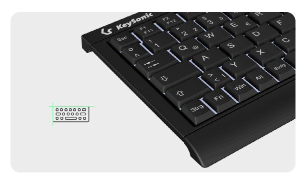 Keysonic Tas Ksk-3011elc De Super-Mini Con Nummernblock Sw
