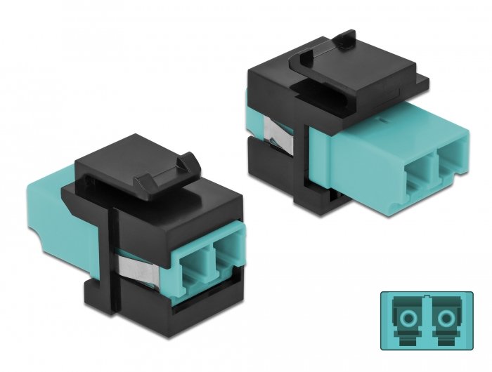 Keystone Modul Lc Duplex Buchse Zu Lc Duplex Buchse Aqua Schwarz