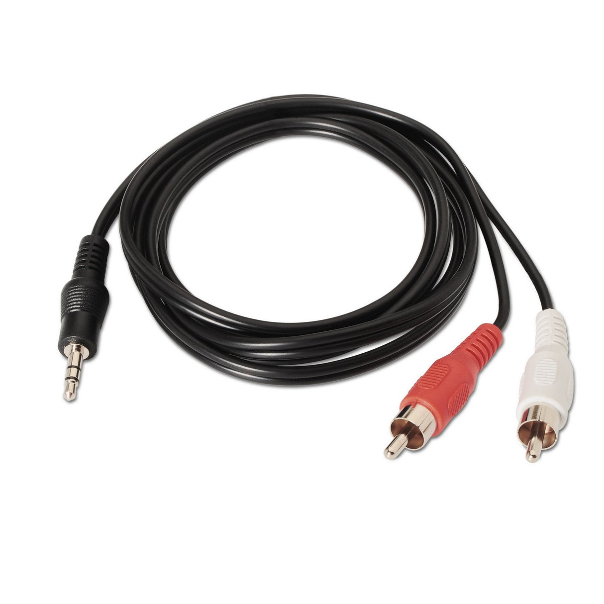 Aisens Cable Audio Estereo - Jack 3.5/M-2xrca Macho - 1.50m - Negro