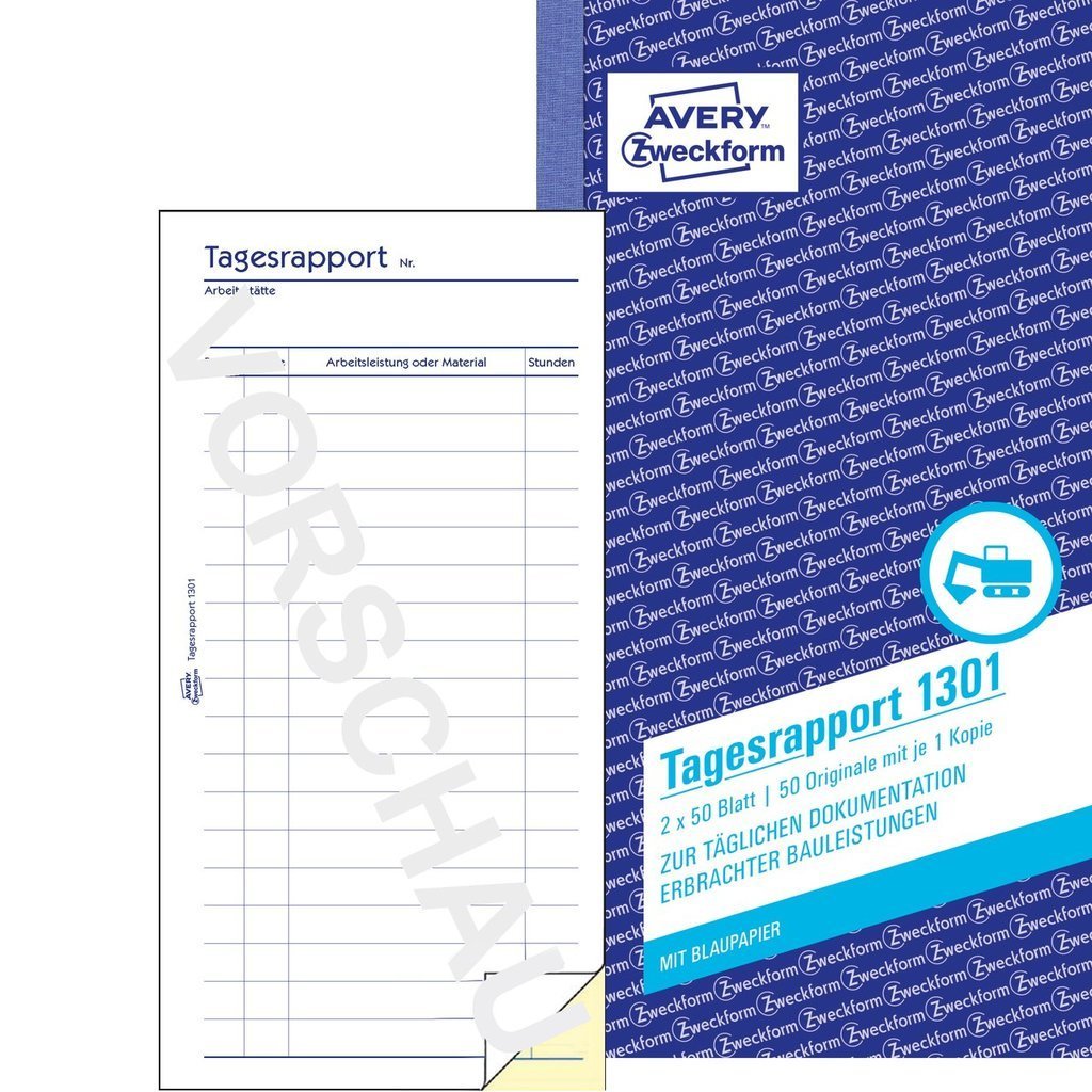 Avery Zweckform Tagesbericht - 50 Hoja - Kopie