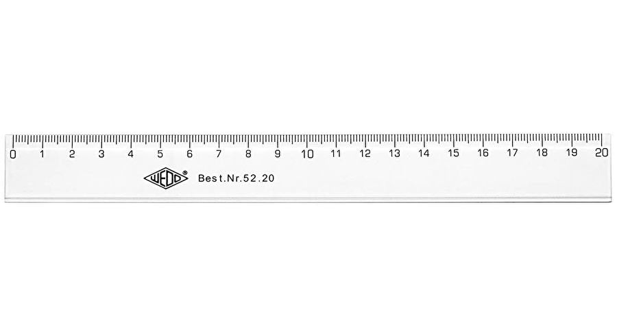 EAN 4003801031453 - Wedo 52 20 cirterio Regla de escritorio 200 mm Plástico Transparente 1 pieza(s) imagen 1