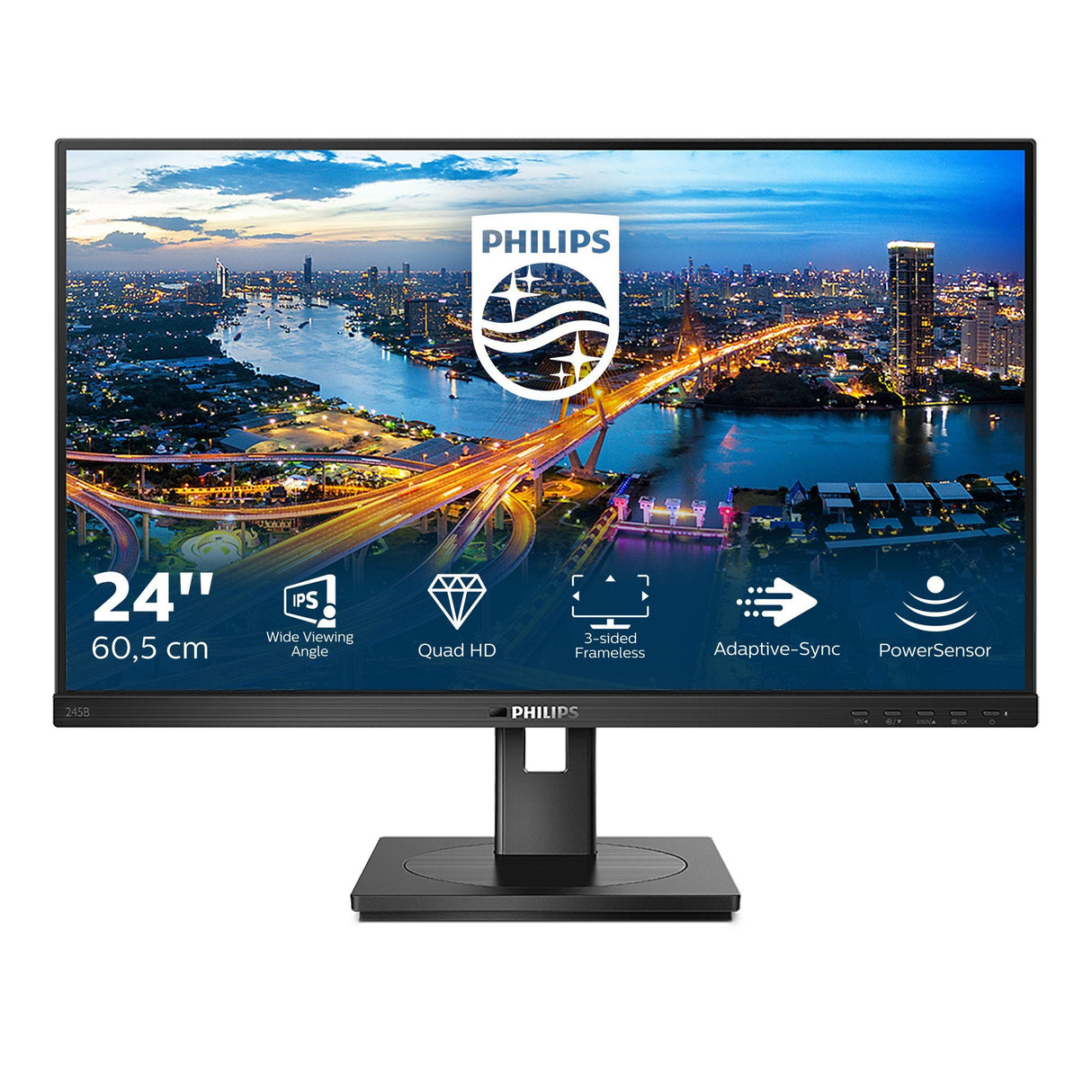 Monitor Philips B Line 245b1/00 Led 23.8" 2560 X 1440 Pixeles Quad Hd Negro