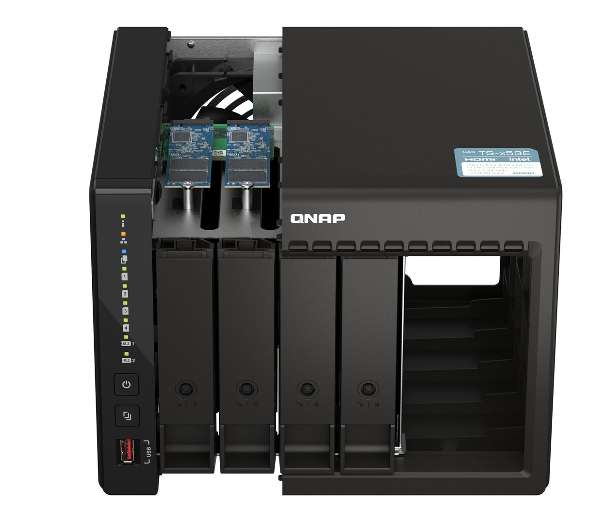 EAN 4711103082164 - QNAP TS-453E NAS Torre Intel® Celeron® J6412 8 GB 0 TB QNAP QTS Negro imagen 2