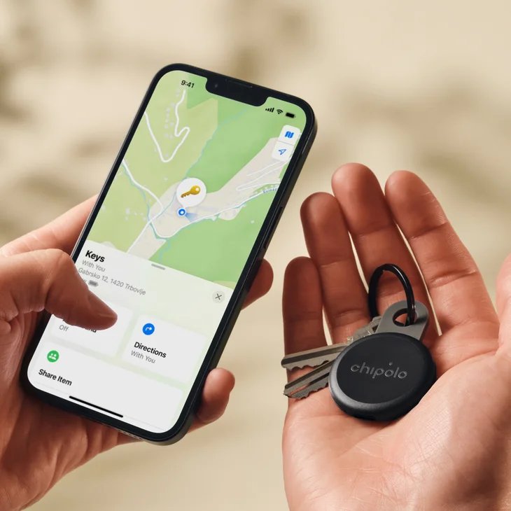 Chipolo Loop 4 Pack Rechargeable Tracking Tag Compatible With Apple Find My On Iphone (Carbón)