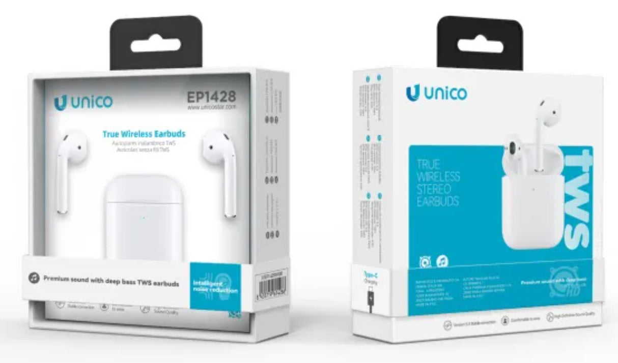 EAN 8435719614286 - UNICO EP1428 auricular y casco Auriculares True Wireless Stereo (TWS) Dentro de oído Llamadas/Música USB imagen 2