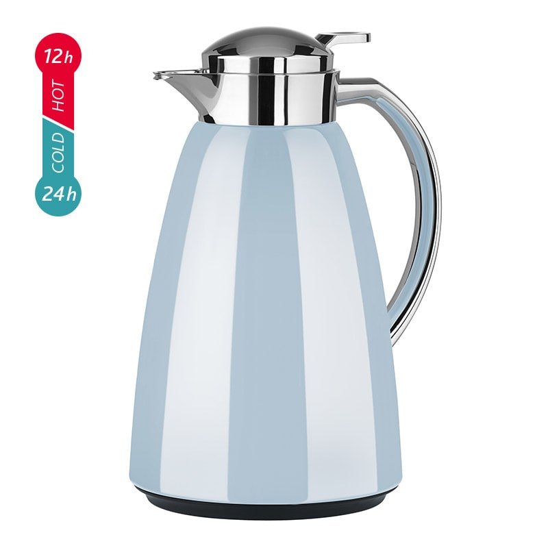 Emsa Campo Isolierkanne, 1 Liter (Hellazul/Edelstahl, Quick Tip Verschluss) F4130400