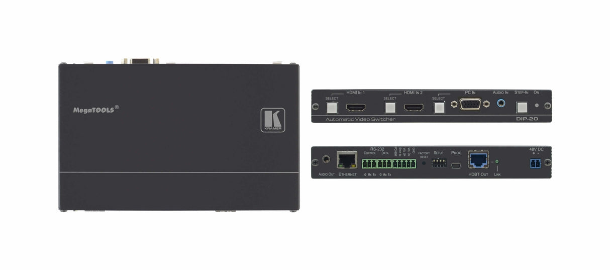 Dip-20 4k60 4:2:0 Hdmi/Vga Auto Switcher Poe Provider Hdbaset