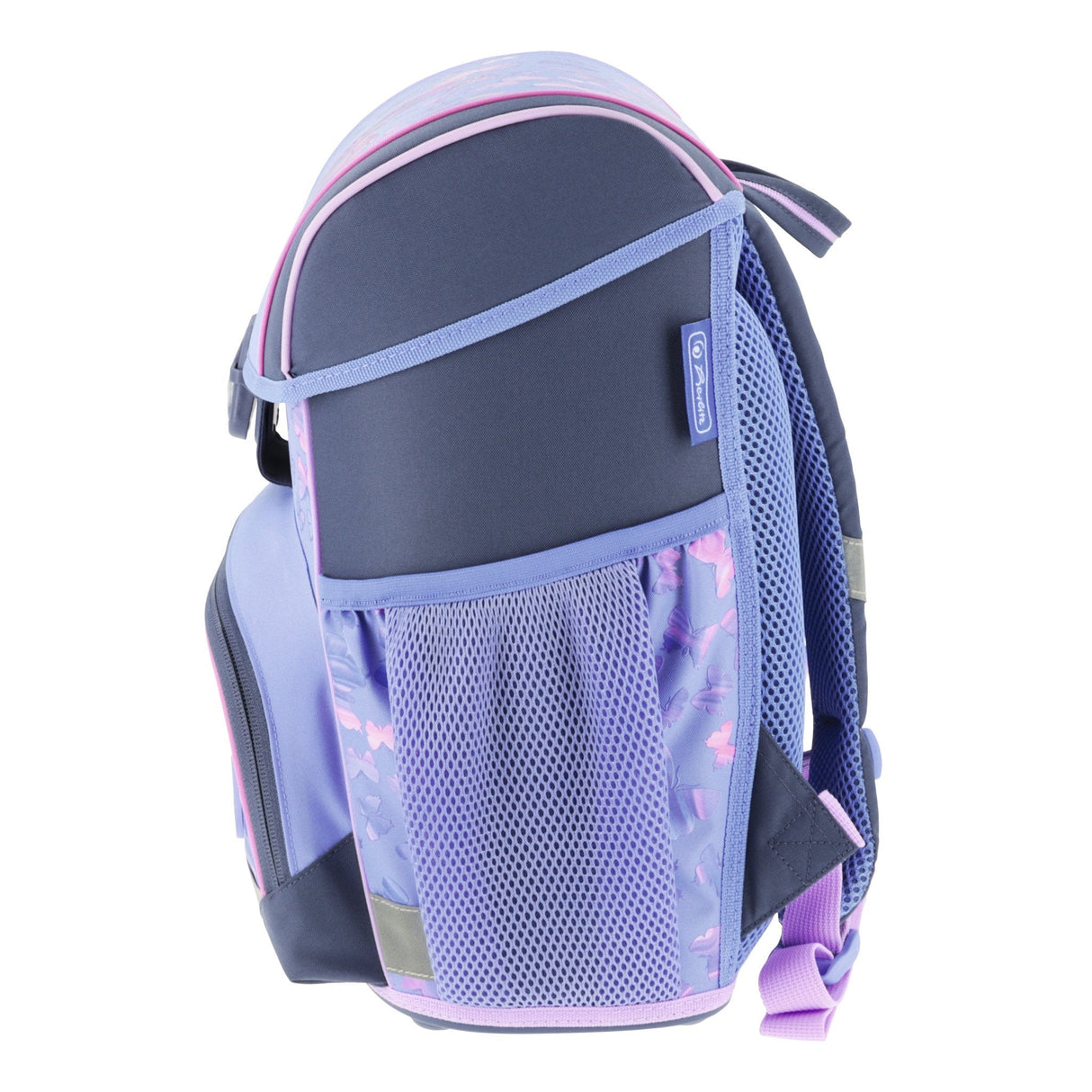 Herlitz Loop Plus Butterfly Paradise Juego De Mochila Escolar Chica Poliéster Lila, Rosa