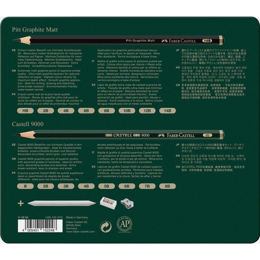 EAN 4005401152248 - Faber-Castell Pitt Graphite Matt & Castell 9000 Set Multi 20 pieza(s) imagen 4