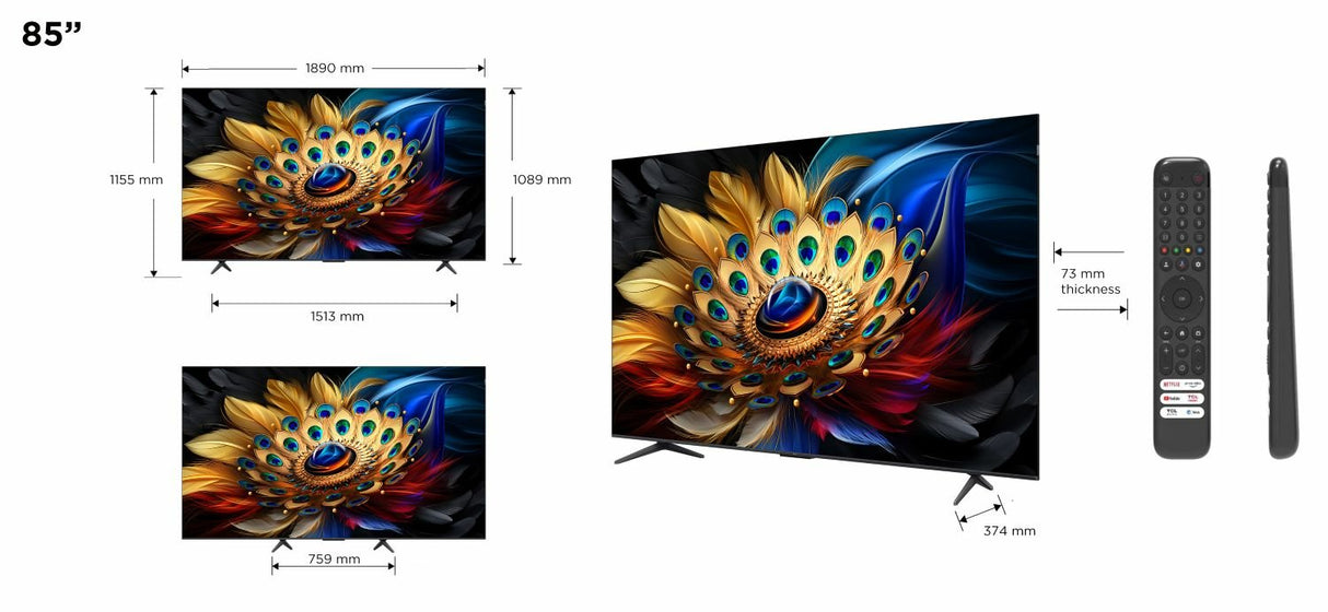 EAN 5901292523749 - TCL C65 85C655 Televisor 2,16 m (85") 4K Ultra HD Smart TV Wifi Titanio 450 cd / m² imagen 2