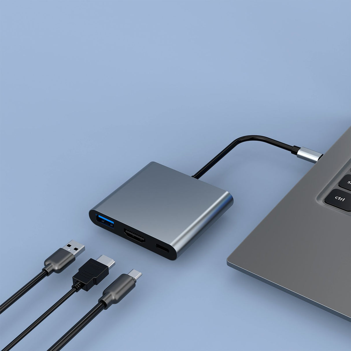 EAN 8436624420269 - CoolBox miniDOCK C31 Alámbrico USB 3.2 Gen 1 (3.1 Gen 1) Type-C Gris imagen 2