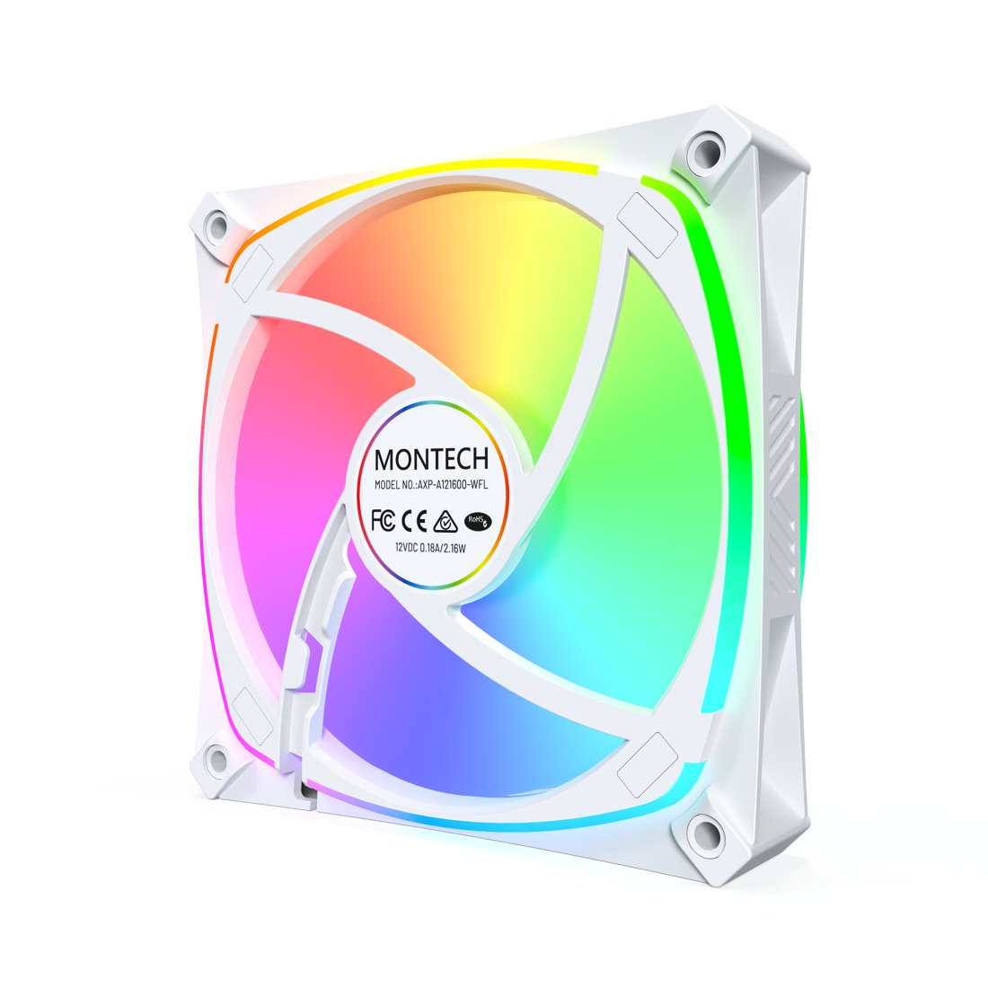 Ventilador Pc Montech Ax120 Pro 12 Cm Blanco 3 Pieza(S)