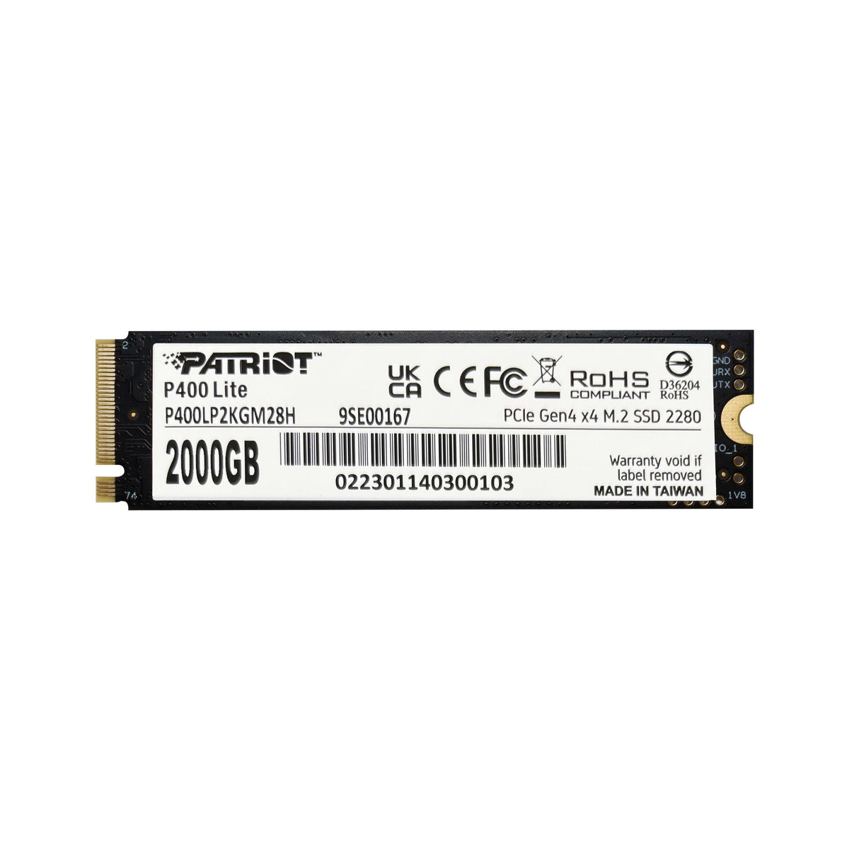 Ssd Patriot 2000gb M.2 P400 Lite Pcie 4x4 Nvme 3300/2700