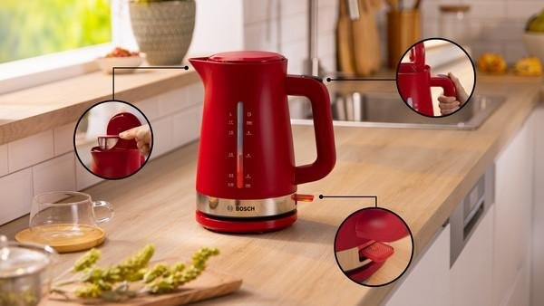 EAN 4242005397891 - Bosch TWK4M224 tetera eléctrica 1,7 L 2400 W Rojo imagen 4