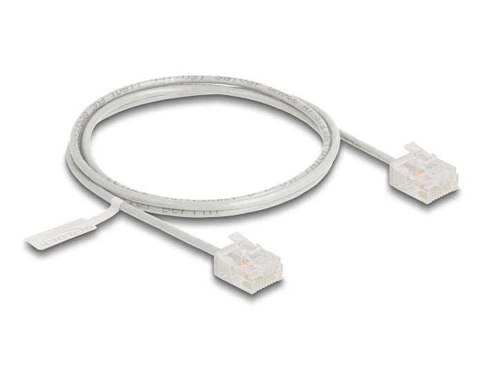 Delock Rj45 Cable De Red Cat.6 Utp Ultra Slim 1 M Gris Con Kurzen Machon