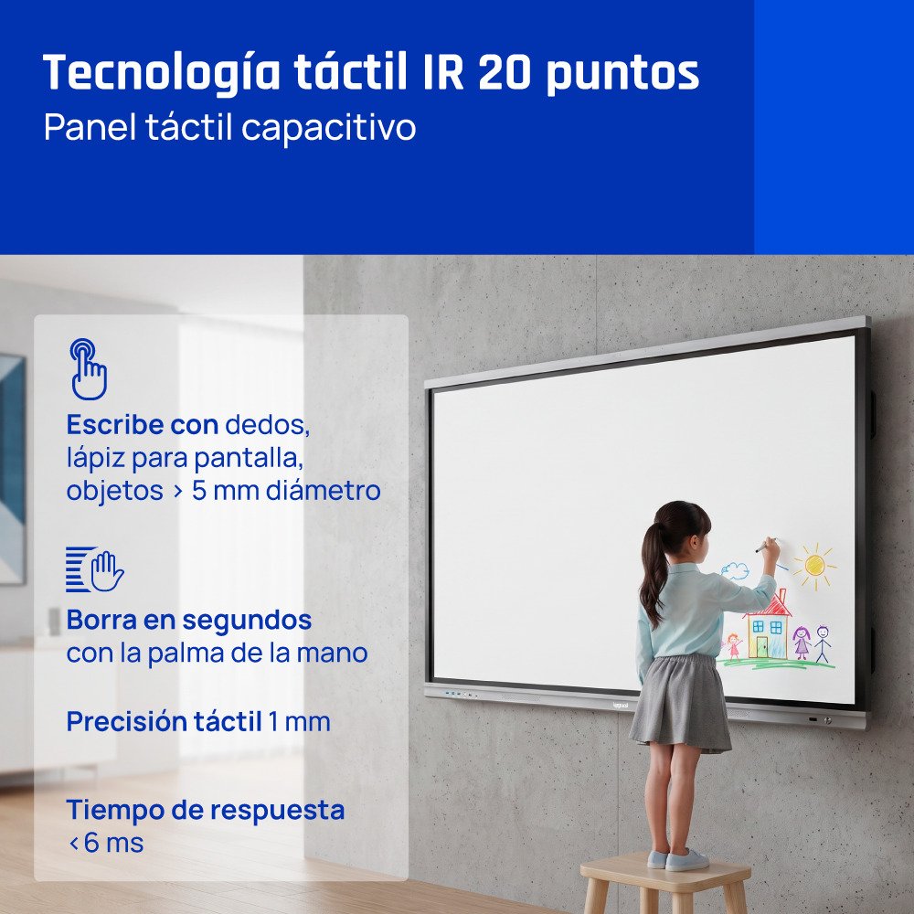 EAN 8435364318805 - iggual Orchid 65" Panel plano interactivo 165,1 cm (65") LED Wifi 400 cd / m² 4K Ultra HD Negro Pantalla imagen 4