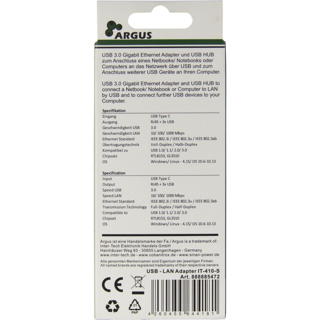 EAN 4260455644181 - Inter-Tech Argus IT-410-S USB 3.2 Gen 1 (3.1 Gen 1) Type-C Gris imagen 3