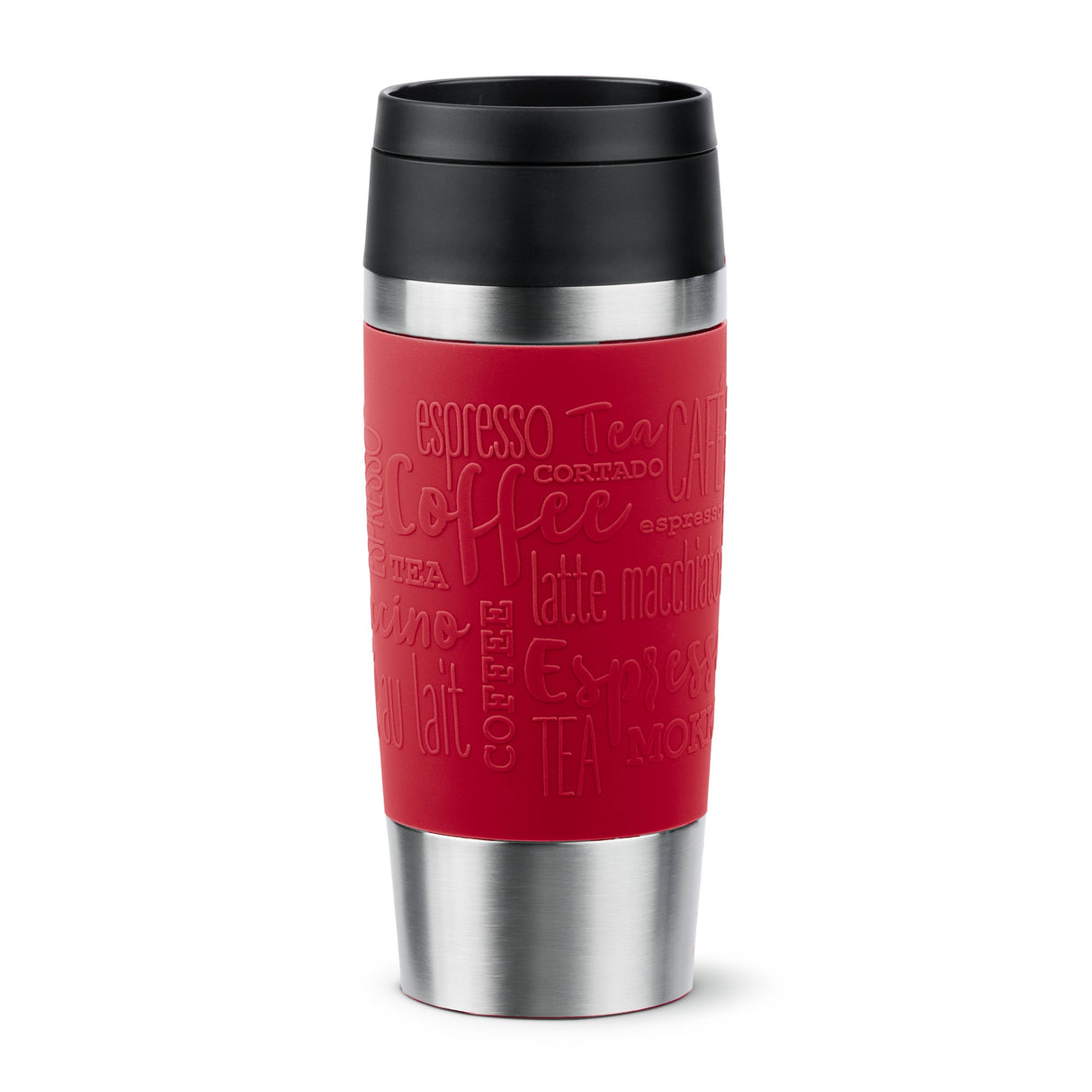 Taza Térmica Emsa Travel Mug Clásica Rojo Oscuro/Acero Inoxidable, 0,36 Litros N2020400