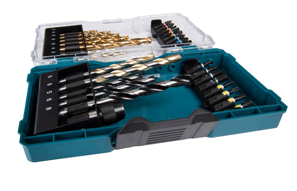 Juego De Brocas Y Brocas Makita E-07054, Caja Plegable De 29 Piezas Con Tapa Transparente E-07054