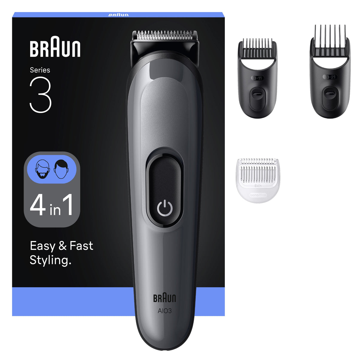 Braun Aio3500 All-In-One Trimmer, Black